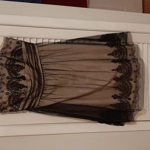 David's Bridal Black Strapless Dress